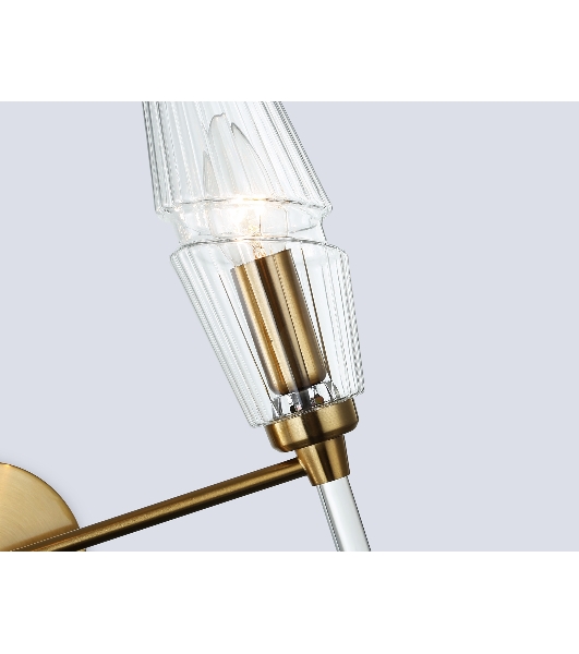 Настенный светильник Ambrella light LH55206/2 BS/CL латунь/прозрачный E14*2 max 40W 330*170*280