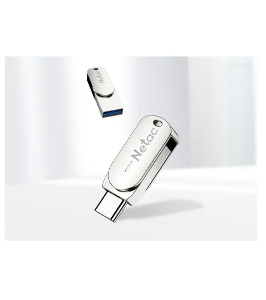 Флешка USB Netac U785 (NT03U785C-032G-30PN), 32Gb, USB 3.0/TypeC, R/W 110/45, серебристый