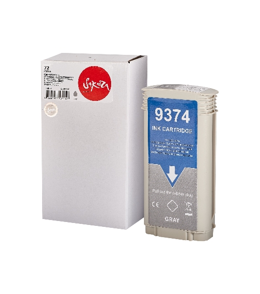 Картридж струйный Sakura C9374A (№72 Grey) для HP, серый, 130 мл.