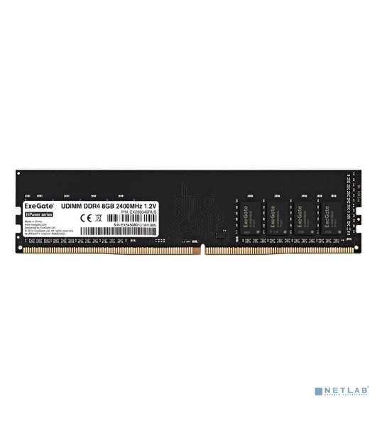 Оперативная память Exegate, DDR4, 8GB (1x8 GB), 2400 MHz, CL17, DIMM, OEM