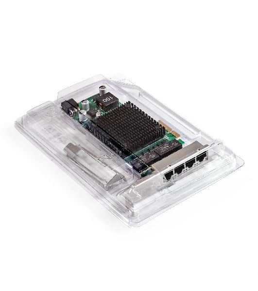 Сетевой адаптер ExeGate EXE-I350-T4V2-PoE (PCI-E x4 v2.1, порты 4xRJ45 PoE (медные, с поддержкой PoE), 10/100/1000Mbps, Gigabit Frame Grabber NIC Intel Chipset NHI350AM4)