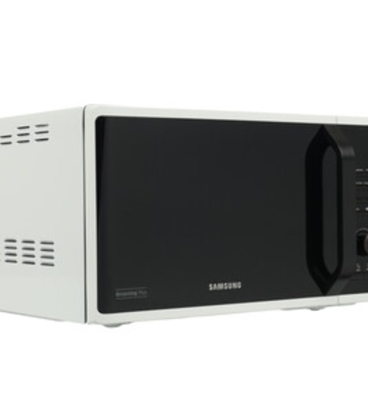Микроволновая печь Samsung MG23K3515AW/BW белый/черный, 23 л, 800 Вт, переключатели - кнопки, поворотный механизм