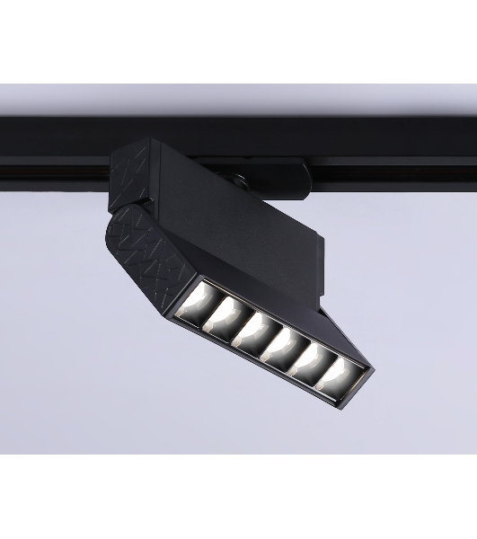 Трековый однофазный светодиодный светильник Ambrella light GL6814 BK черный LED 6W 4200K 24° 115*22*87