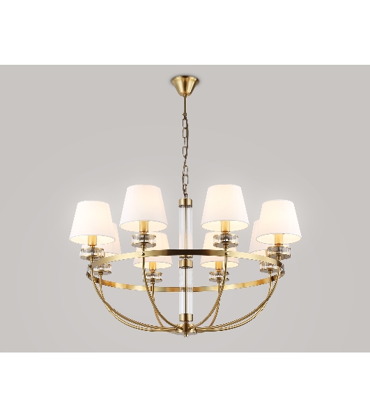 Люстра Ambrella light LH71253/8 BS/WH латунь/белый E14/8 max 40W D870*990