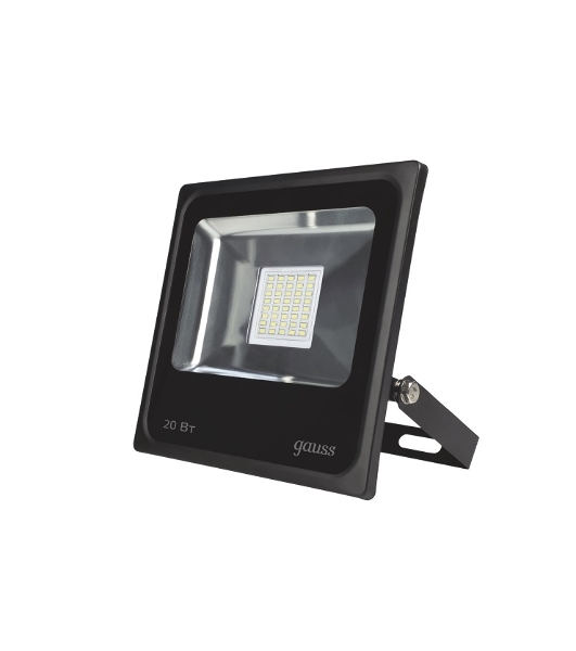 Прожектор светодиодный Gauss LED 20W IP65 6500К черный 1/16