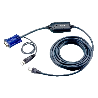 Модуль удлинителя, SVGA+KBD+MOUSE USB, 4.5 метр., для подкл. комп. к перекл. KH15xxA/KH15xxAi/KL15xxA/KH25xxA, макс.разреш. 1600х1200, RJ45+HD-DB15+USB A-тип, Female+2xMale, без Б.П., (DDC2B) USB CPU Module/cat 5 cable for KH2516A