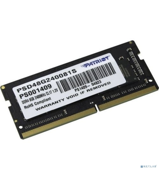 Оперативная память Patriot, DDR4, 8GB (1x8 GB), 2400 MHz, CL17, SO-DIMM