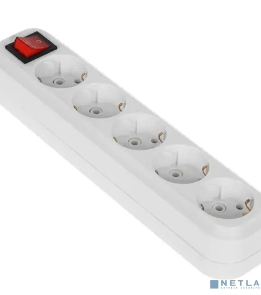 Сетевой фильтр 5bites SP5W-318 5S, 3x1.5мм2, 16A, ABS, 1.8M, белый
