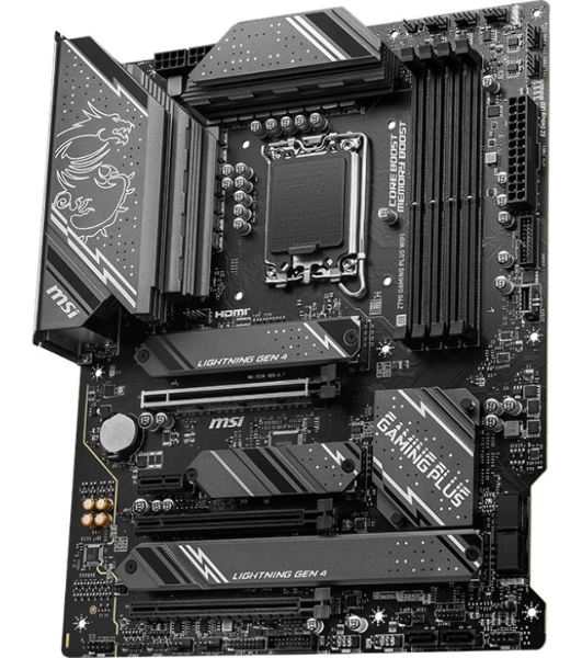 Материнская плата MSI Z790 GAMING PLUS WIFI, LGA 1700, 4xDDR5, 1xPCIe 5.0 x16, 1xPCIe 4.0 x16, 4xM.2, 6xSATA, 1xHDMI, 1xDP, 2.5 Gigabit Ethernet, 7.1 аудио, ATX