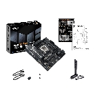 Материнская плата ASUS TUF GAMING B850M-E WIFI, AM5, AMD B850, 4xDDR5, 4xSATA, 3xM.2, 1xPCIe 5.0 x16, 1xPCIe 4.0 x16, 1xPCIe 3.0 x1, 1xHDMI (v2.1), 2xDP (v1.4), 1x2.5Gb LAN, Wi-Fi 6E, Bluetooth 5.3, 1xUSB-C 10Gbps, 2xUSB-A 10Gbps, 2xUSB-A 5Gbps, 4xUSB-A 2.0, 1xPS/2, 3x3.5 мм, 7.1, mATX, фото 1