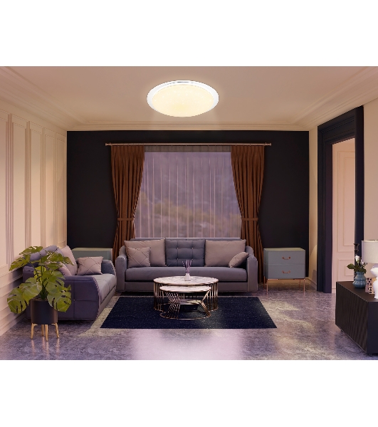 Светодиодный светильник RGB Ambrella light FZ770 WH белый IP20 42W 3000-6500K+RGB 450*55 (ПДУ ИК)