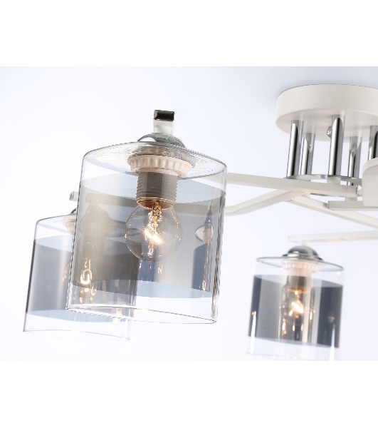 Светильник Ambrella light TR303219/5 WH/CH/SM белый/хром/дымчатый E27*5 max 60W D580*250