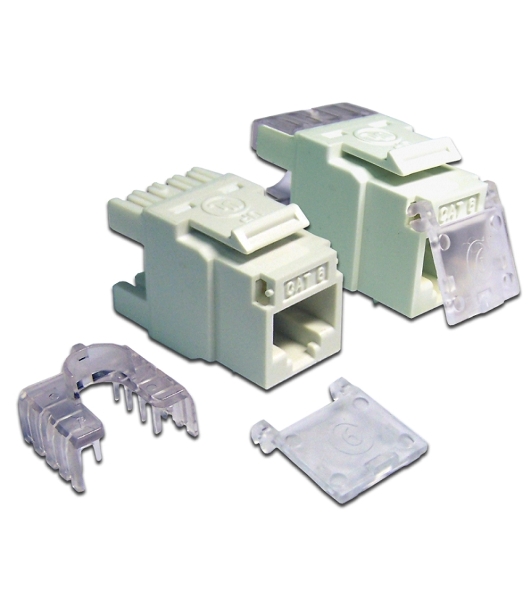 Модуль Keystone, RJ45, кат.6, UTP, 180 градусов, со шторкой, белый