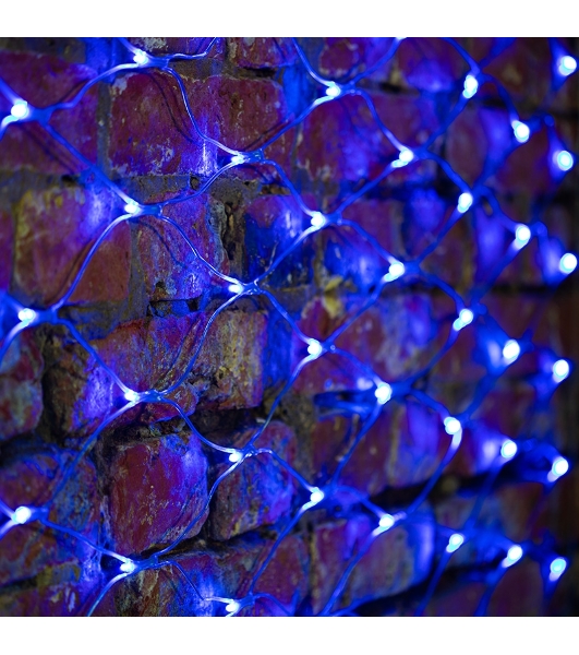 Гирлянда Neon-night 'Сеть' 2х1,5м, свечение с динамикой, прозрачный ПВХ, 288 LED, 230 В, синий
