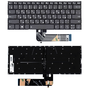 Клавиатура для ноутбука Lenovo Yoga 730-13IKB, серая с подсветкой