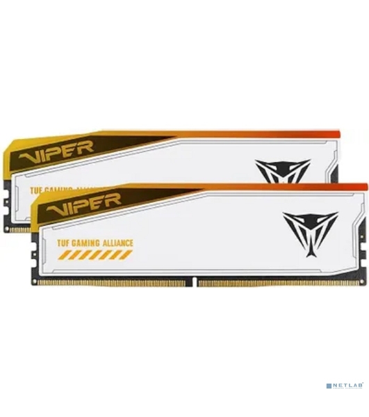 Оперативная память Patriot Viper Elite 5 TUF Gaming, DDR5, 32Gb (2x16 GB), 6000 MHz, CL36, DIMM, радиатор, RGB, белый