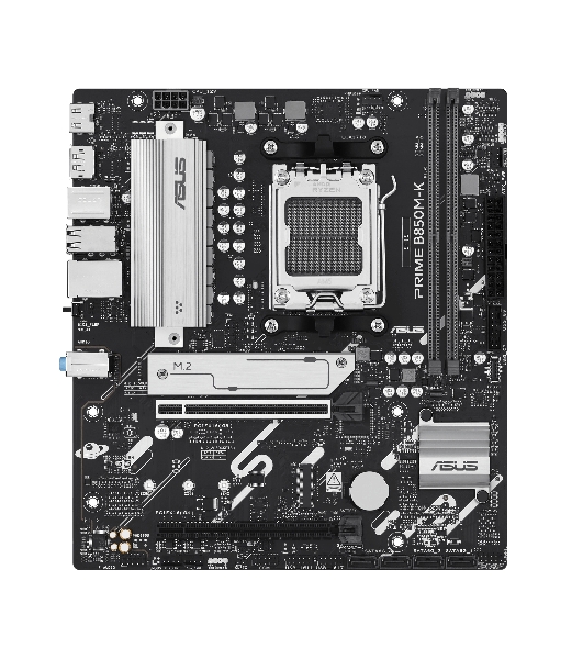 Материнская плата ASUS PRIME B850M-K, AM5, AMD B850, 2xDDR5, 4xSATA, 2xM.2, 1xPCIe 5.0 x16, 1xPCIe 4.0 x8, 1xDP, 1xHDMI, 1x2.5Gb LAN, 2xUSB-A 10Gbps, 2xUSB-A 5Gbps, 4xUSB-A 2.0, 1xPS/2, 3x3.5 мм, 7.1, mATX