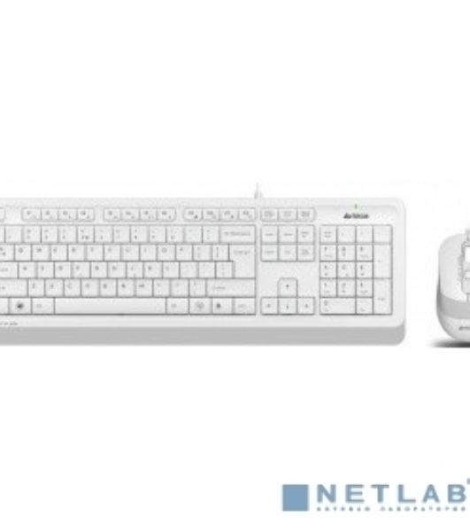 Комплект клавиатура+мышь A4Tech FStyler F1010 проводной, USB, 1600 DPI, белый/серый