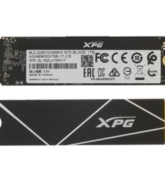 Накопитель SSD ADATA XPG BLADE S70, 1Tb, PCIe 4.0 x4, M.2 2280, NVMe, R/W 7400/5500, с радиатором