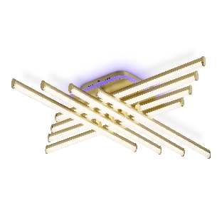 Потолочный светодиодный светильник Ambrella light FL6263 GD золото 115W 3000K-6400K+RGB 810*810*130 (ПДУ ИК)