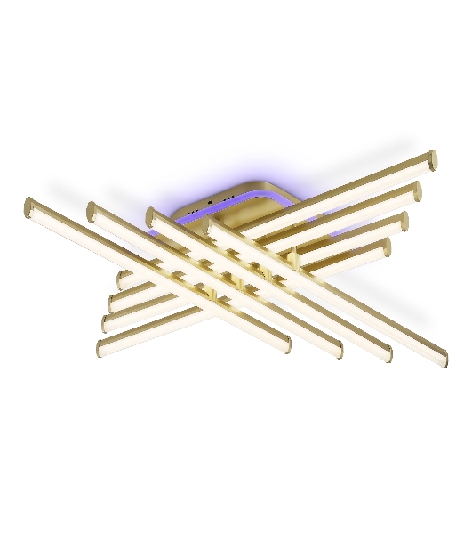 Потолочный светодиодный светильник Ambrella light FL6263 GD золото 115W 3000K-6400K+RGB 810*810*130 (ПДУ ИК)