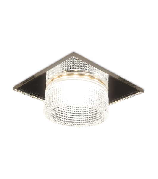 Светильник Ambrella light TN355 CH/CL хром/прозрачный GU5.3+3W (LED WHITE) 95*95*45