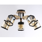 Светильник Ambrella light TR9529/5 BK/GD/TI черный/золото/янтарь E27*5 max 40W D670*260, фото 1