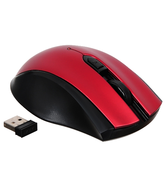 Мышь беспроводная Acer OMR032 черный/красный, 1600 dpi, радиоканал, USB, кнопки - 4