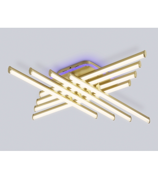 Потолочный светодиодный светильник Ambrella light FL6263 GD золото 115W 3000K-6400K+RGB 810*810*130 (ПДУ ИК)