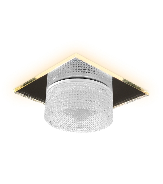 Светильник Ambrella light TN355 CH/CL хром/прозрачный GU5.3+3W (LED WHITE) 95*95*45