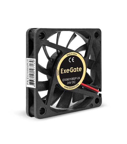 Вентилятор 24В DC ExeGate EX06010B2P-24 (60x60x10 мм, 2-Ball (двойной шарикоподшипник), 2pin, 3200RPM, 24dBA)