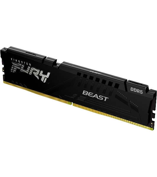 Оперативная память Kingston Fury Beast, DDR5, 16GB (1x16 GB), 5200 MHz, CL40, DIMM, с радиатором, черный