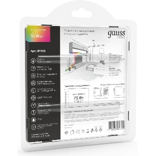 Лента светодиодная Basic Gauss 12V 10W/m 700lm/m RGb IP20 LED 5m 1/100