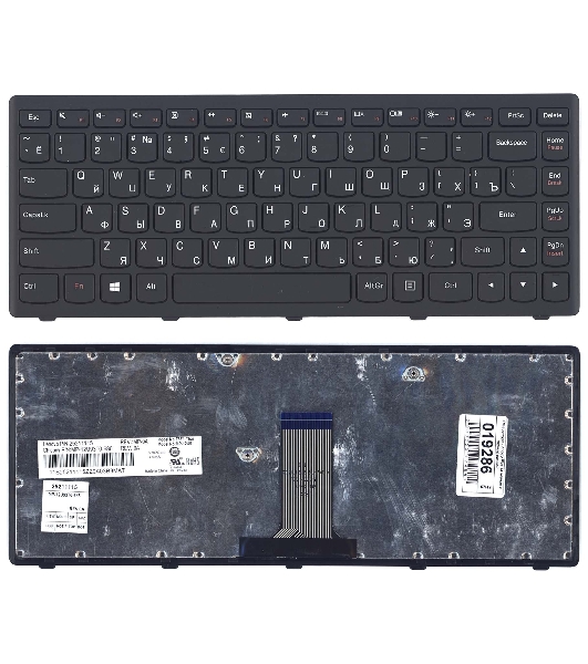 Клавиатура для ноутбука Lenovo Flex 14 G400s черная с рамкой