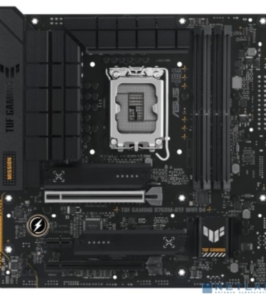 Материнская плата ASUS TUF GAMING B760M-BTF WIFI D4, LGA 1700, Intel B760, 4xDDR4, 4xSATA, 3xM.2, 1xPCIe 5.0 x16, 1xPCIe 4.0 x4, 1xPCIe x1, 1xUSB-A 3.2 Gen 2, 2xUSB-A 3.2 Gen 1, 4xUSB 2.0, 1xUSB-C 3.2 Gen 1, 1xUSB-C 3.2 Gen 2, 1x2.5Gb LAN, 3x3.5 мм, 7.1, 2.5Gb LAN, Wi-Fi 6, Bluetooth 5.2, mATX