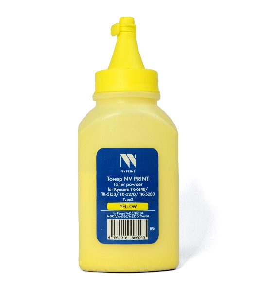 Тонер NVPrint для Kyocera ТК-5140/ТК-5150/ТК-5270/ТК-5280 Type2 (85г) Yellow совместимый