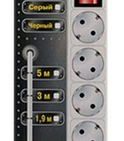 Сетевой фильтр Powercube SPG-B-6-WHITE 1.9 м, 5 розеток, белый, коробка