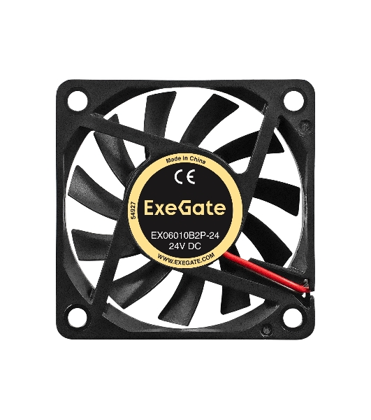 Вентилятор 24В DC ExeGate EX06010B2P-24 (60x60x10 мм, 2-Ball (двойной шарикоподшипник), 2pin, 3200RPM, 24dBA)