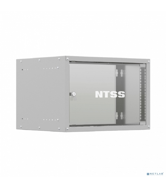 Шкаф коммутационный NTSS LIME (NTSS-WL6U5545GS) настенный 6U 550x450 мм пер. дв. стекл несъемн. бок. пан. 30 кг серый 110 град.