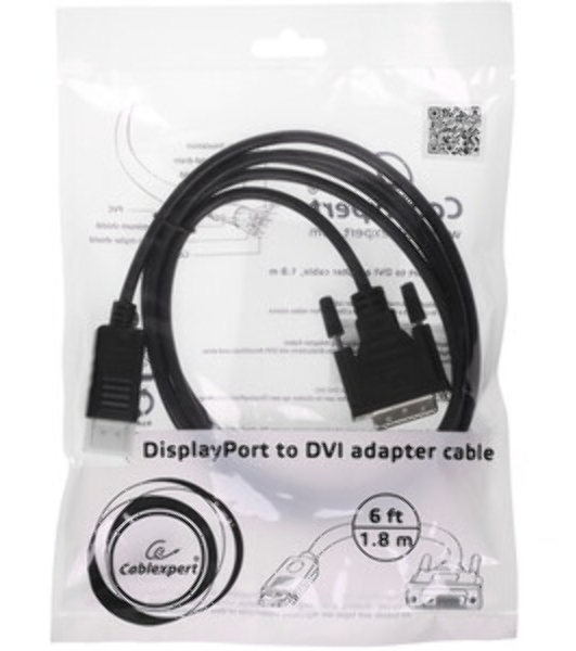 Кабель-переходник Cablexpert DisplayPort (M) в DVI-D (M) 1.8м (CC-DPM-DVIM-6)