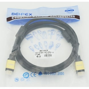 Кабель HDMI Behpex Ver.1.4 Gold jack HDMI(19pin)/HDMI(19pin) 1.8м феррит.кольца позолоченные контакты