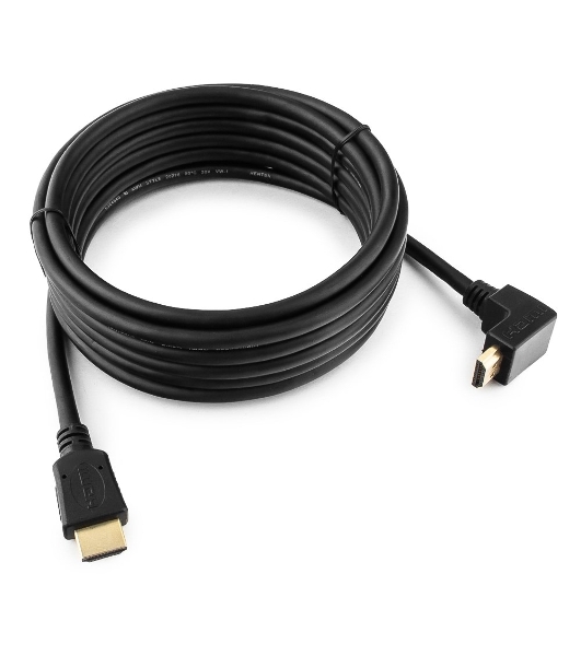 Кабель Cablexpert HDMI CC-HDMI490-15, 19M/19M, v2.0, медь, позол.разъемы, экран, угловой, 4.5м, черный, пакет