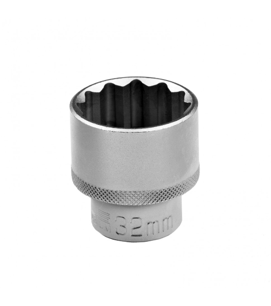 Головка торцевая, 32 мм, 12-гранная, CrV, 1/2', хромированная Stels