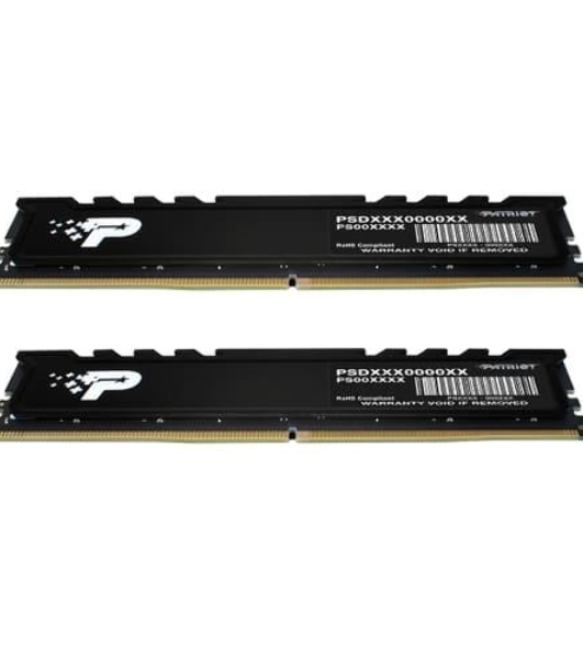 Оперативная память Patriot Signature Premium, DDR5, 32Gb (2x16 Gb), 5600 MHz, CL46, DIMM, радиатор, черный