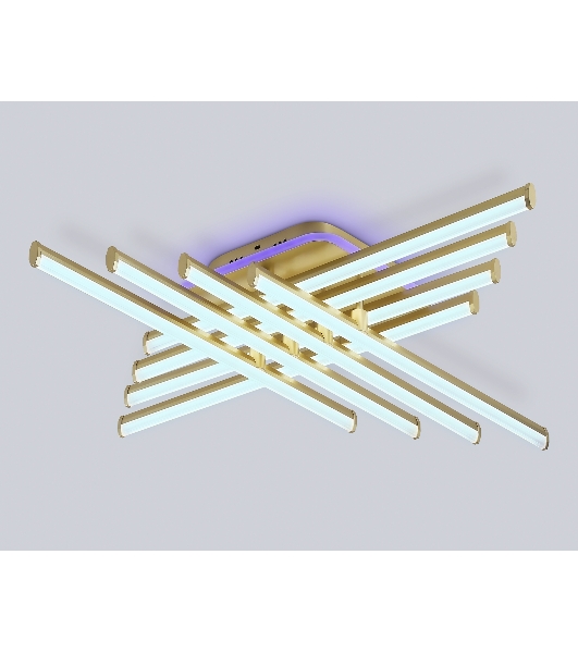Потолочный светодиодный светильник Ambrella light FL6263 GD золото 115W 3000K-6400K+RGB 810*810*130 (ПДУ ИК)