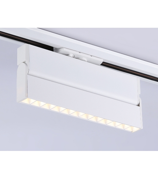Трековый однофазный светодиодный светильник Ambrella light GL6815 WH белый LED 12W 3000K 24° 230*22*87