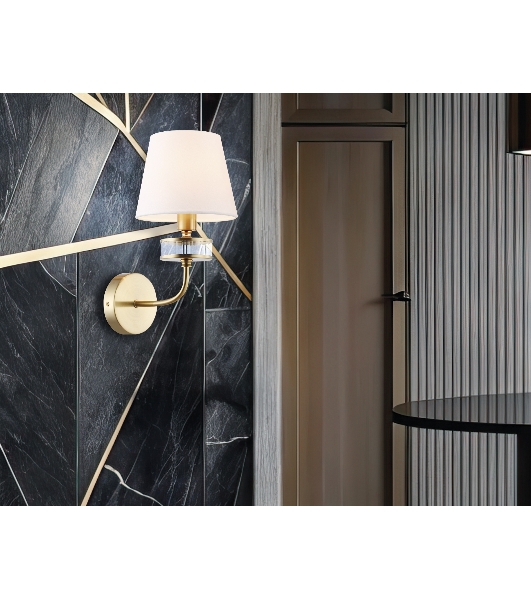 Настенный светильник Ambrella light LH71255 BS/WH латунь/белый E14 max 40W 210*160*310