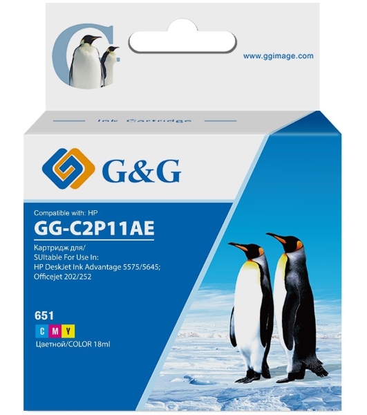 Картридж струйный G&G GG-C2P11AE 651 многоцветный (18мл) для HP DeskJet 5575/5645