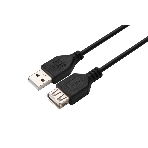 Кабель GoPower удлинитель USB2.0 (m)-USB (f) 1.5м ПВХ черный в пакете (1/200), фото 1