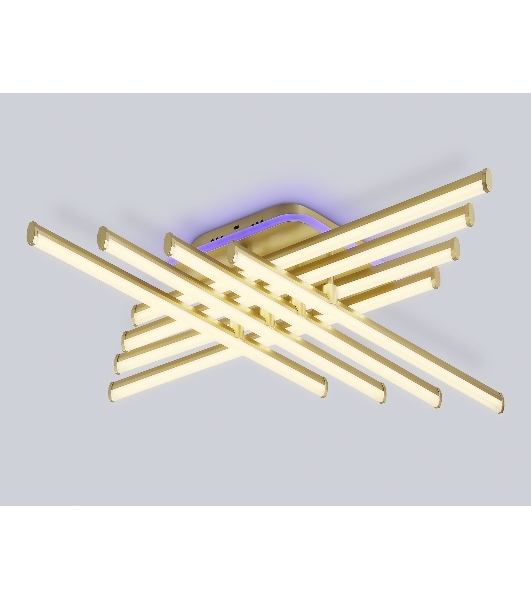 Потолочный светодиодный светильник Ambrella light FL6263 GD золото 115W 3000K-6400K+RGB 810*810*130 (ПДУ ИК)